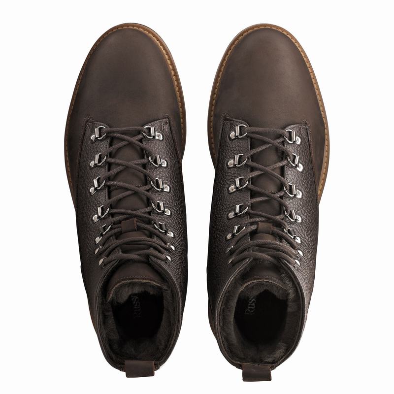 Kozaki Sznurowane Russell And Bromley Blizzard Męskie Brązowe | VDT8446MT