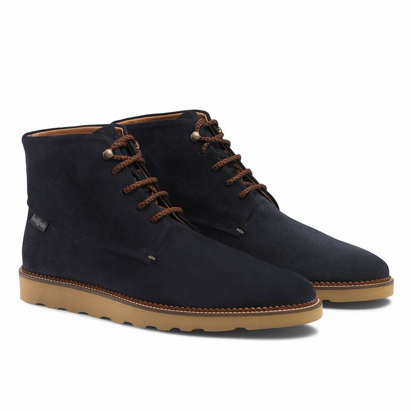 Kozaki Sznurowane Russell And Bromley Clyde Męskie Niebieskie | RGB7619ZR