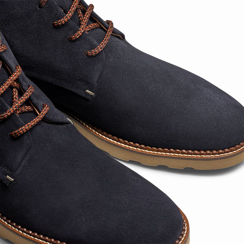 Kozaki Sznurowane Russell And Bromley Clyde Męskie Niebieskie | RGB7619ZR