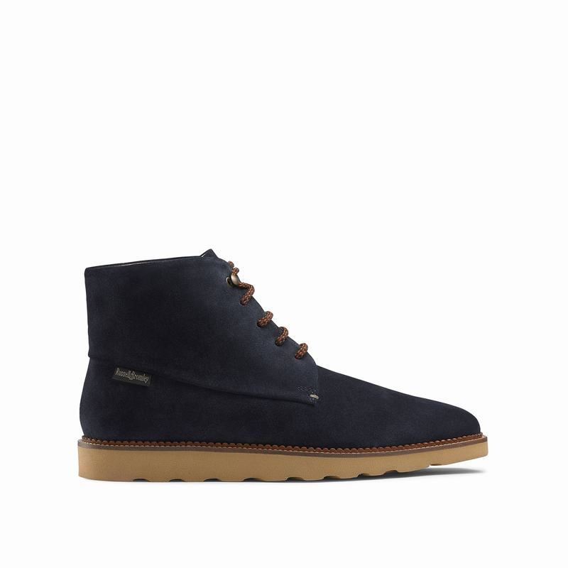 Kozaki Sznurowane Russell And Bromley Clyde Męskie Niebieskie | RGB7619ZR