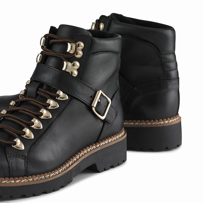 Kozaki Sznurowane Russell And Bromley Compass Damskie Czarne | FJB527FX