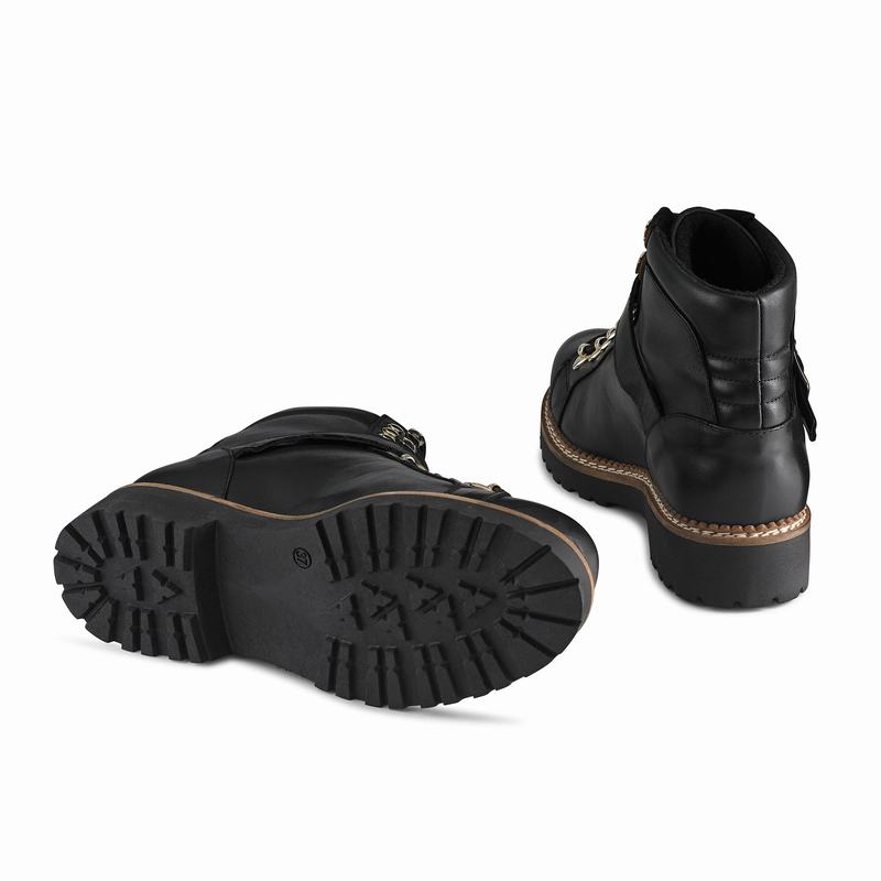 Kozaki Sznurowane Russell And Bromley Compass Damskie Czarne | FJB527FX