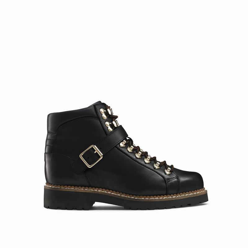 Kozaki Sznurowane Russell And Bromley Compass Damskie Czarne | FJB527FX