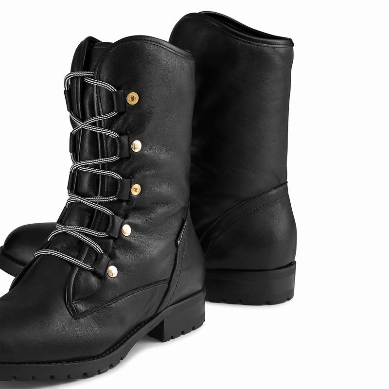 Kozaki Sznurowane Russell And Bromley Cuddly Damskie Czarne | GHE2146ZV