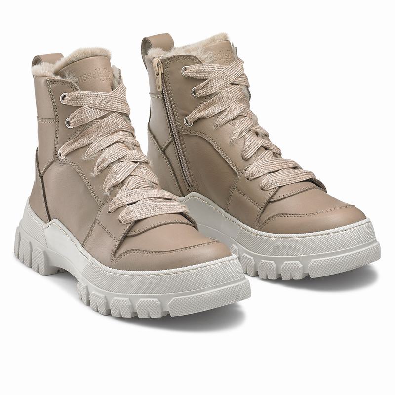 Kozaki Sznurowane Russell And Bromley Glacier Damskie Brązowe | VPX3582KX