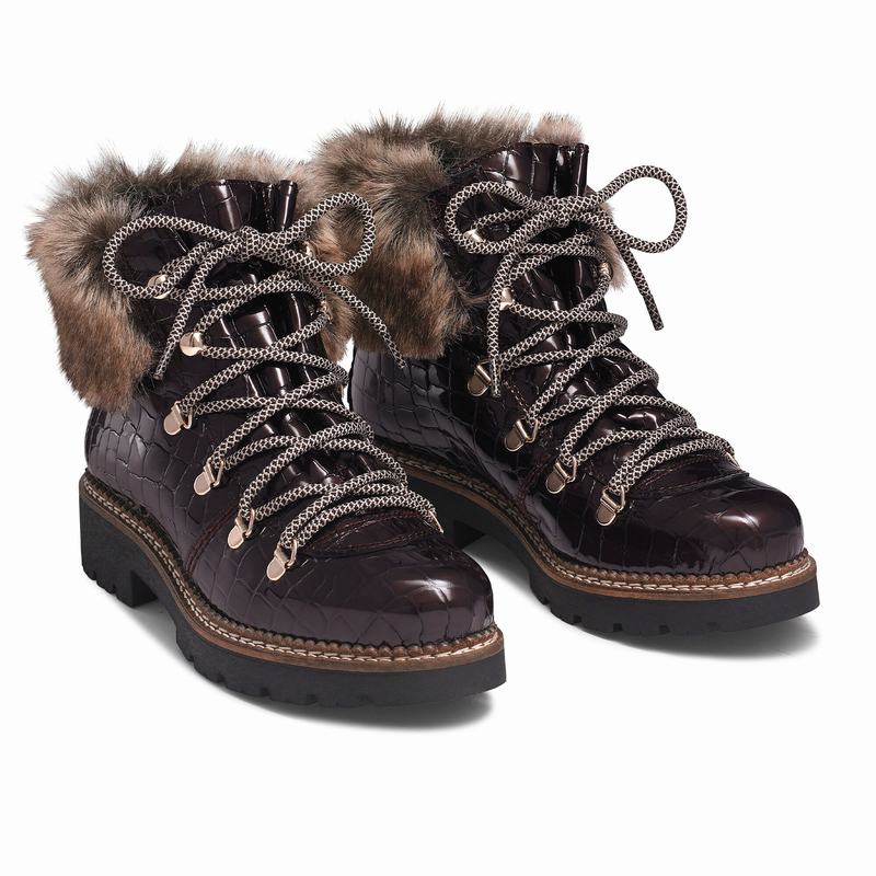 Kozaki Sznurowane Russell And Bromley Icestorm Damskie Czerwone | UNM1729BF