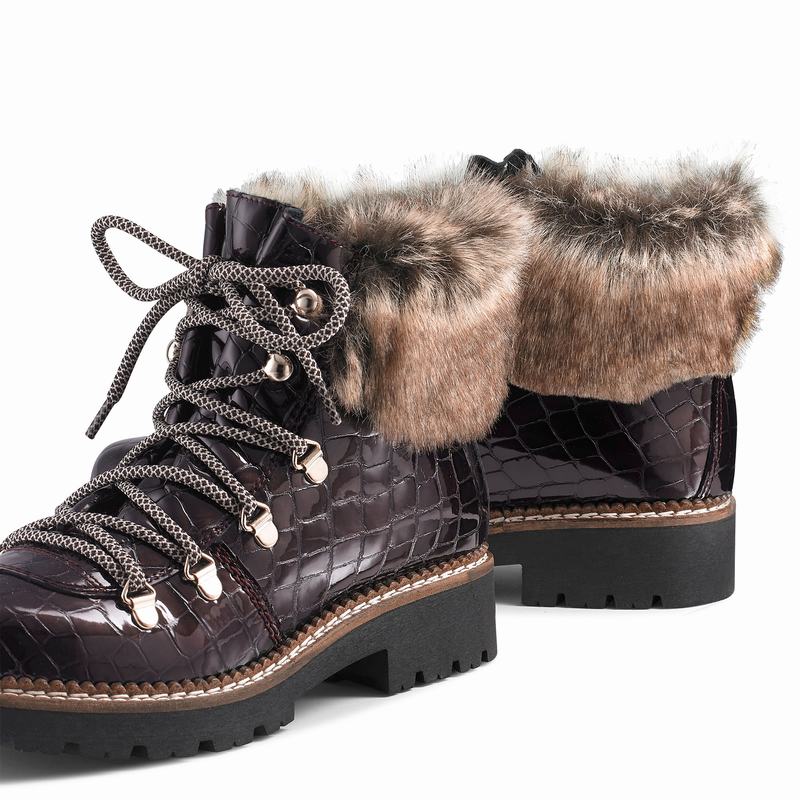 Kozaki Sznurowane Russell And Bromley Icestorm Damskie Czerwone | UNM1729BF