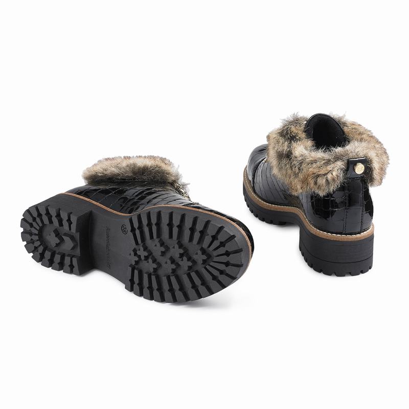 Kozaki Sznurowane Russell And Bromley Icelander Damskie Czarne | WXB9321AU