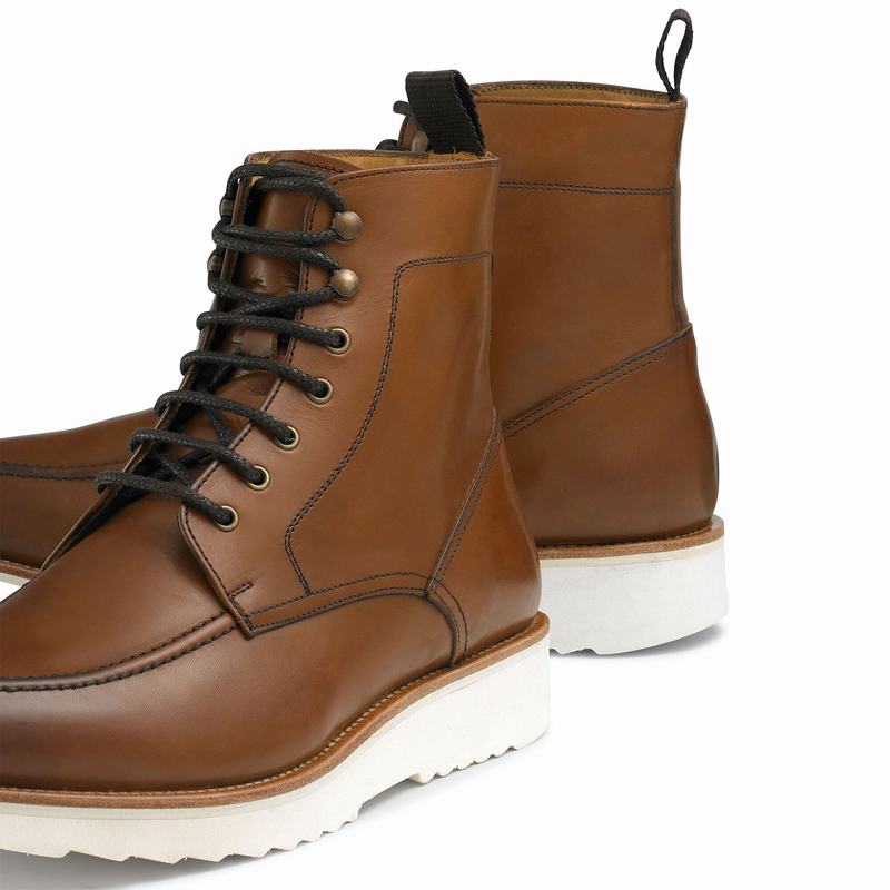 Kozaki Sznurowane Russell And Bromley Ridgeway Męskie Brązowe | GJJ7154OC