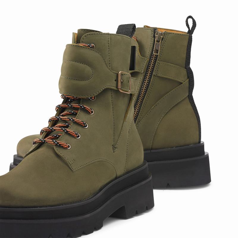 Kozaki Sznurowane Russell And Bromley Soho Damskie Zielone | QDR1139KQ