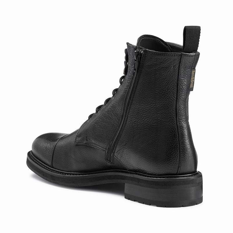 Kozaki Sznurowane Russell And Bromley Stomp Męskie Czarne | KTO6895JO