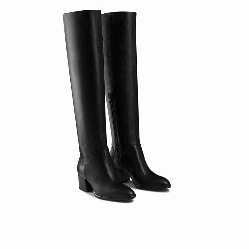 Kozaki Za Kolano Russell And Bromley Scrunch Damskie Czarne | HVY3012GJ