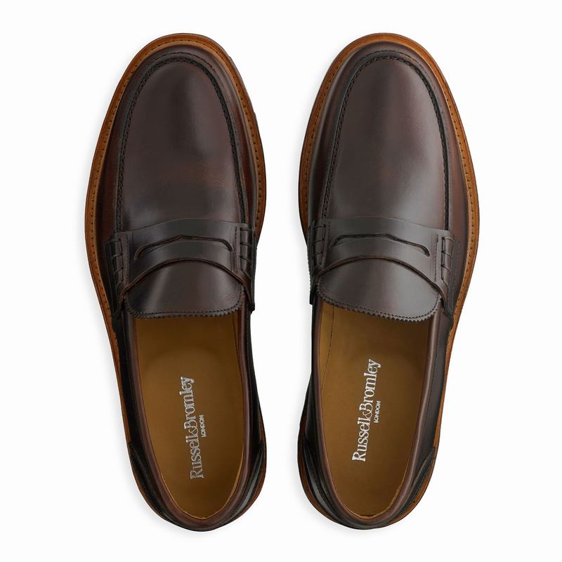 Mokasyny Russell And Bromley Arnside Męskie Brązowe | DPB3077BE