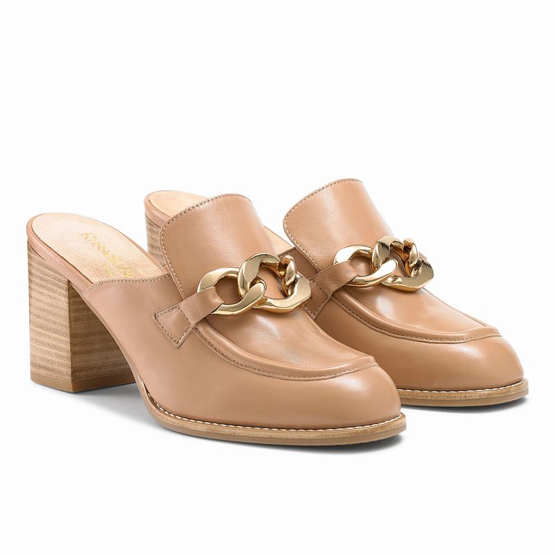 Mokasyny Russell And Bromley Blockmule Damskie Brązowe | NHA7344TM