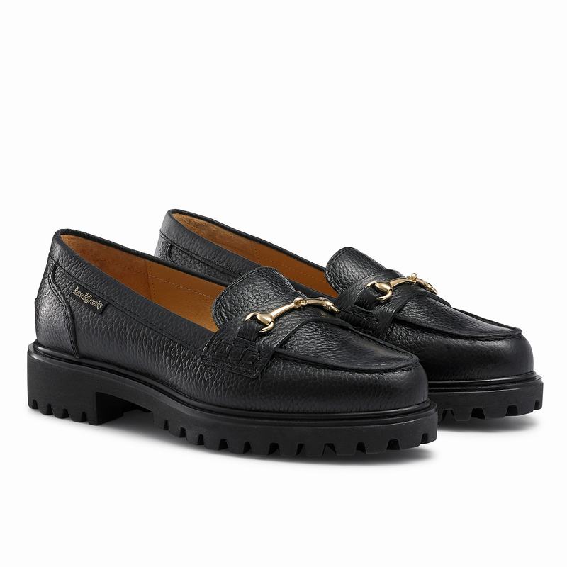 Mokasyny Russell And Bromley Booster Damskie Czarne | DOG5074QZ