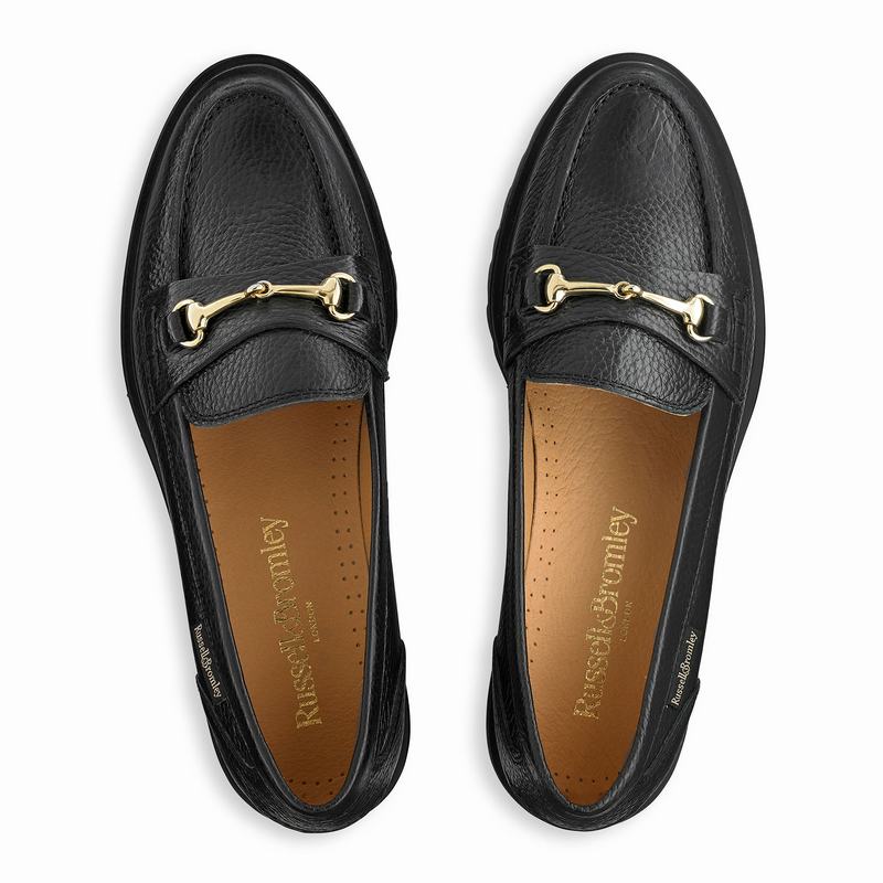 Mokasyny Russell And Bromley Booster Damskie Czarne | DOG5074QZ
