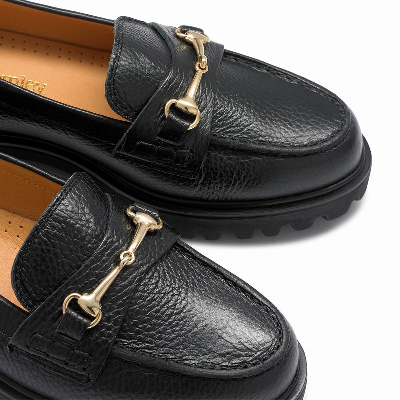 Mokasyny Russell And Bromley Booster Damskie Czarne | DOG5074QZ