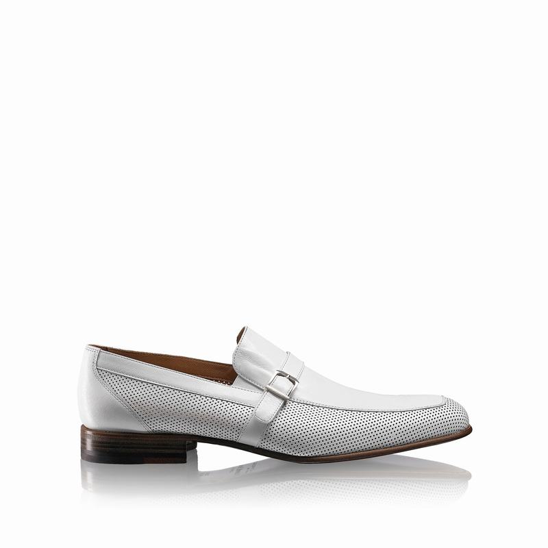 Mokasyny Russell And Bromley Charisma Męskie Białe | HFK909JO