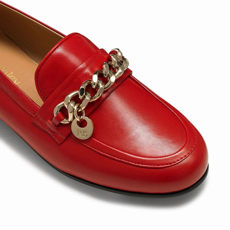Mokasyny Russell And Bromley Chitchat Damskie Czerwone | VZK4310FG