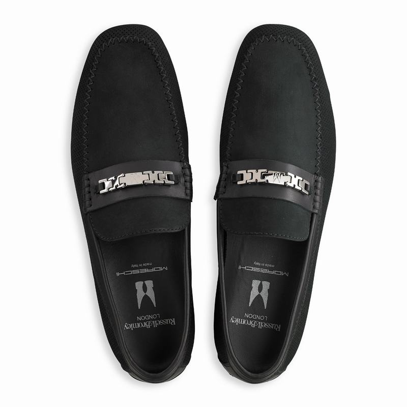 Mokasyny Russell And Bromley Crossover Męskie Czarne | AEN1516MH