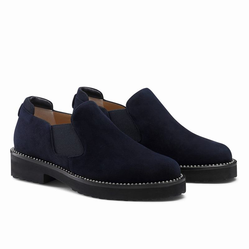 Mokasyny Russell And Bromley Grid Damskie Niebieskie | NAL3511AB