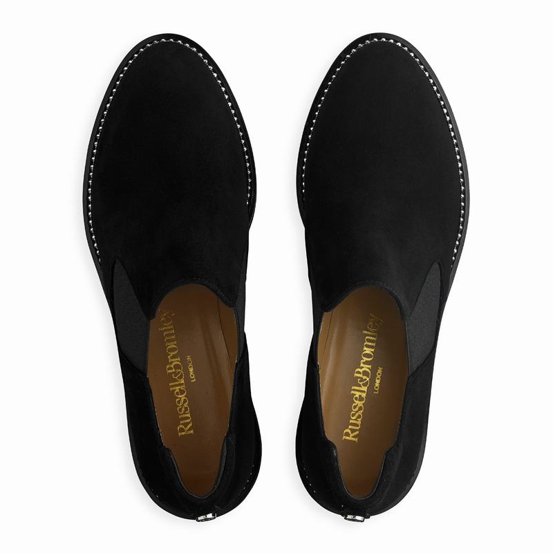 Mokasyny Russell And Bromley Grid Damskie Czarne | ZBF2368FX