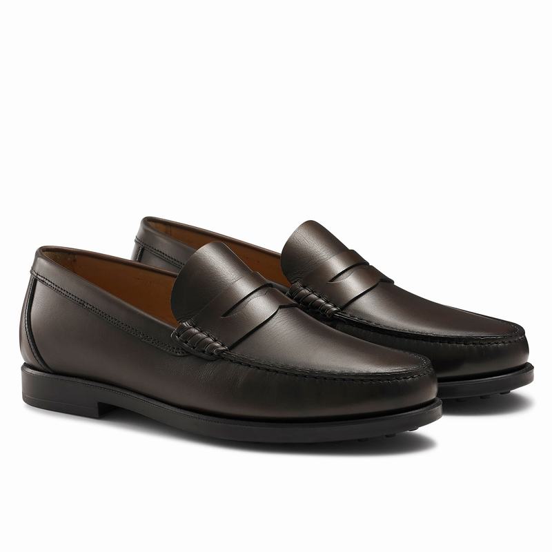 Mokasyny Russell And Bromley Hard Wear Męskie Brązowe | HOU487VX