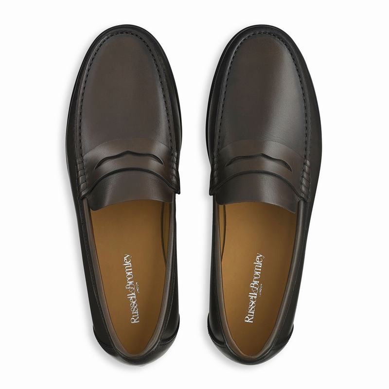Mokasyny Russell And Bromley Hard Wear Męskie Brązowe | HOU487VX