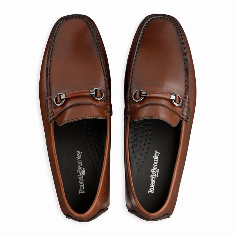 Mokasyny Russell And Bromley Jet Set Męskie Brązowe | SEU6044LJ