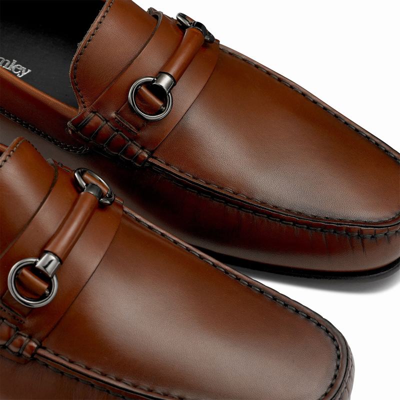Mokasyny Russell And Bromley Jet Set Męskie Brązowe | SEU6044LJ