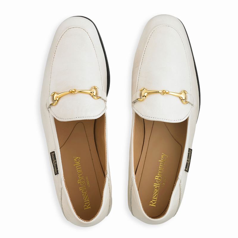 Mokasyny Russell And Bromley Loafer Damskie Białe | BLW4329HO