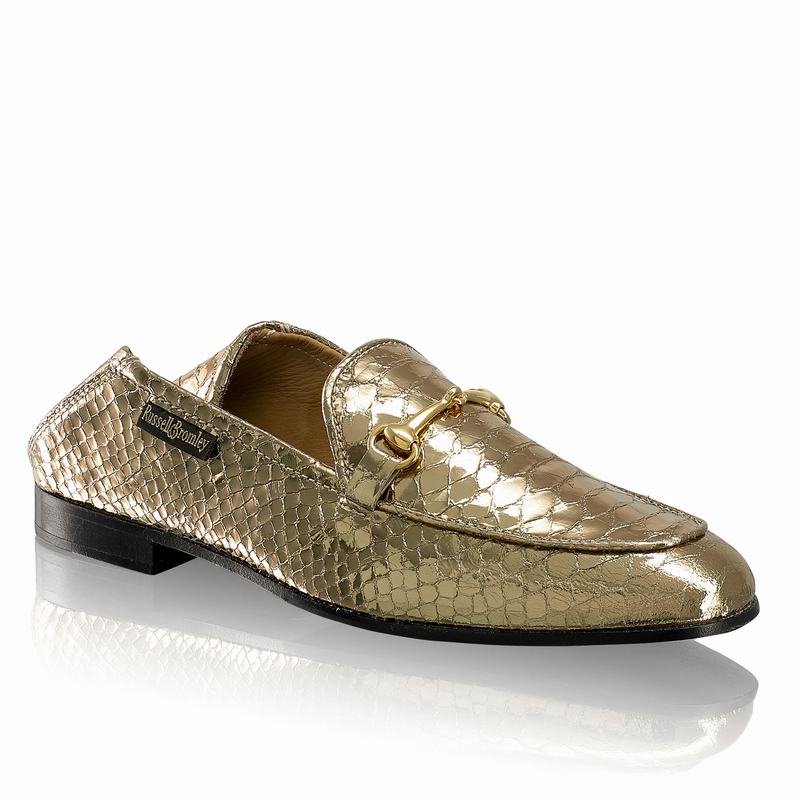 Mokasyny Russell And Bromley Loafer Damskie Metallic | KXG8134PX