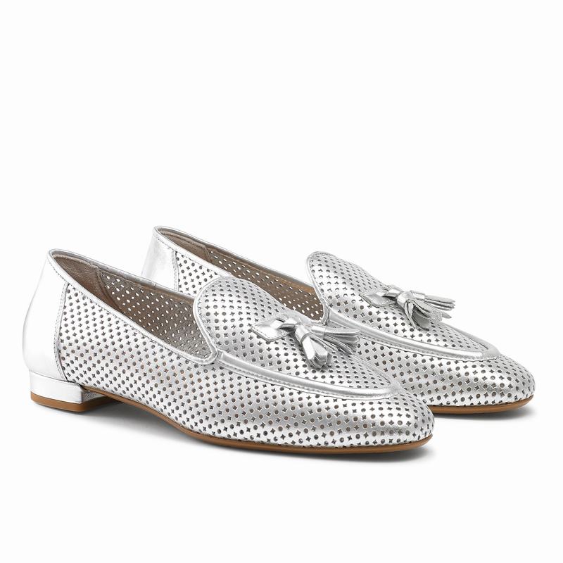 Mokasyny Russell And Bromley Perfect Damskie Metallic | QCH6677GJ