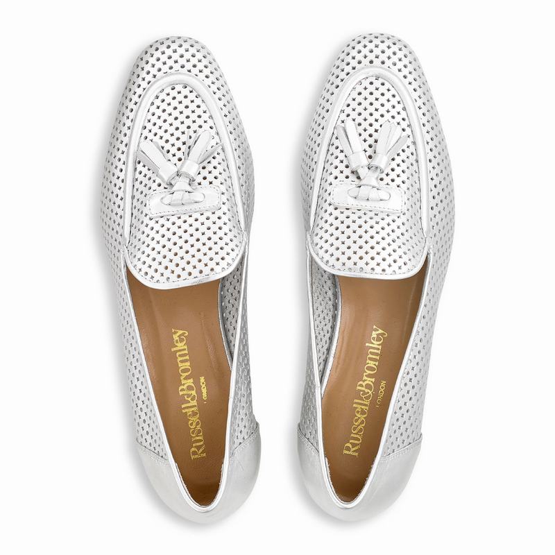 Mokasyny Russell And Bromley Perfect Damskie Metallic | QCH6677GJ