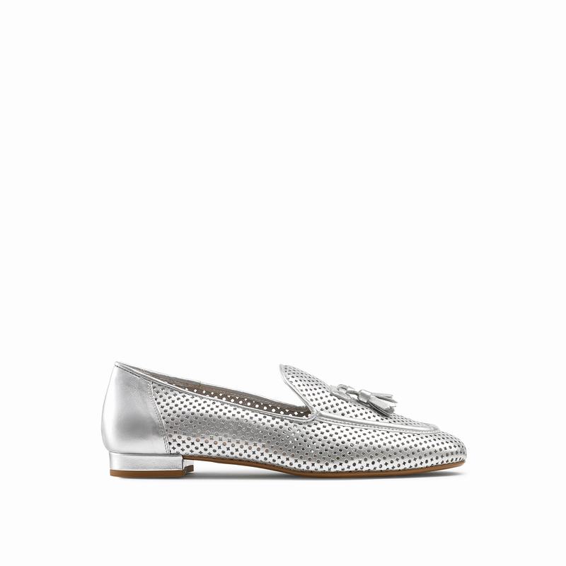 Mokasyny Russell And Bromley Perfect Damskie Metallic | QCH6677GJ