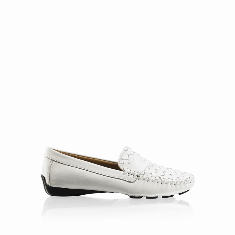 Mokasyny Russell And Bromley Petra Damskie Białe | FJR5775RB