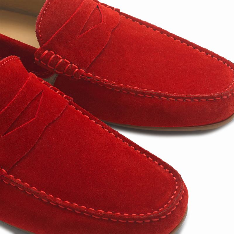 Mokasyny Russell And Bromley Soft Wear Męskie Czerwone | JYJ7294LL