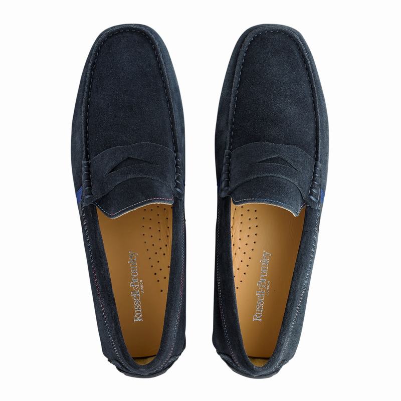 Mokasyny Russell And Bromley Soft Wear Męskie Niebieskie | SCQ5639ZJ