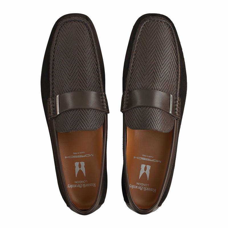 Mokasyny Russell And Bromley Yoga Męskie Brązowe | BBK1425UL