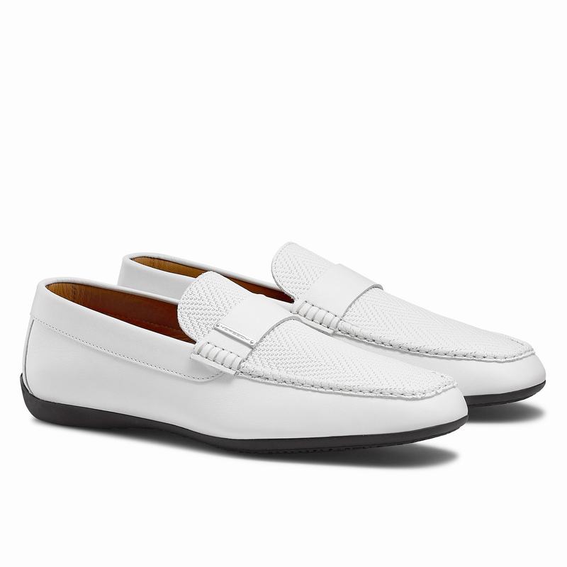Mokasyny Russell And Bromley Yoga Męskie Białe | DSD9116JZ
