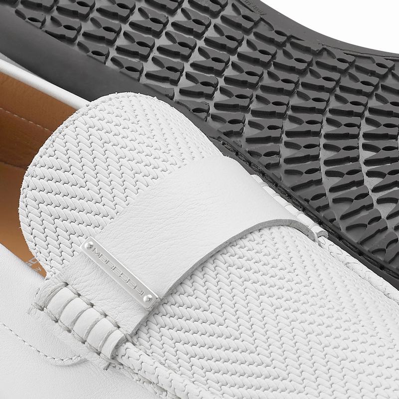 Mokasyny Russell And Bromley Yoga Męskie Białe | DSD9116JZ