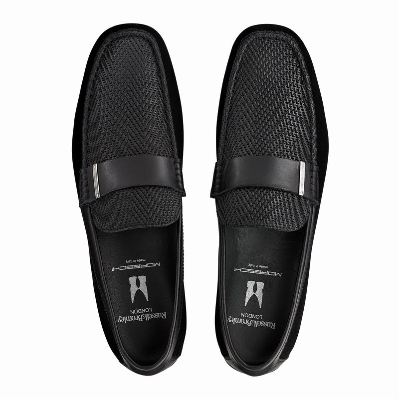 Mokasyny Russell And Bromley Yoga Męskie Czarne | IJA2099FH