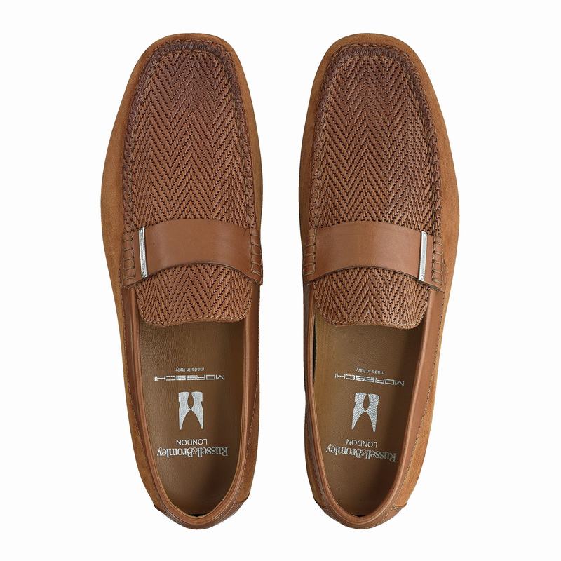 Mokasyny Russell And Bromley Yoga Męskie Brązowe | JOT6851FL