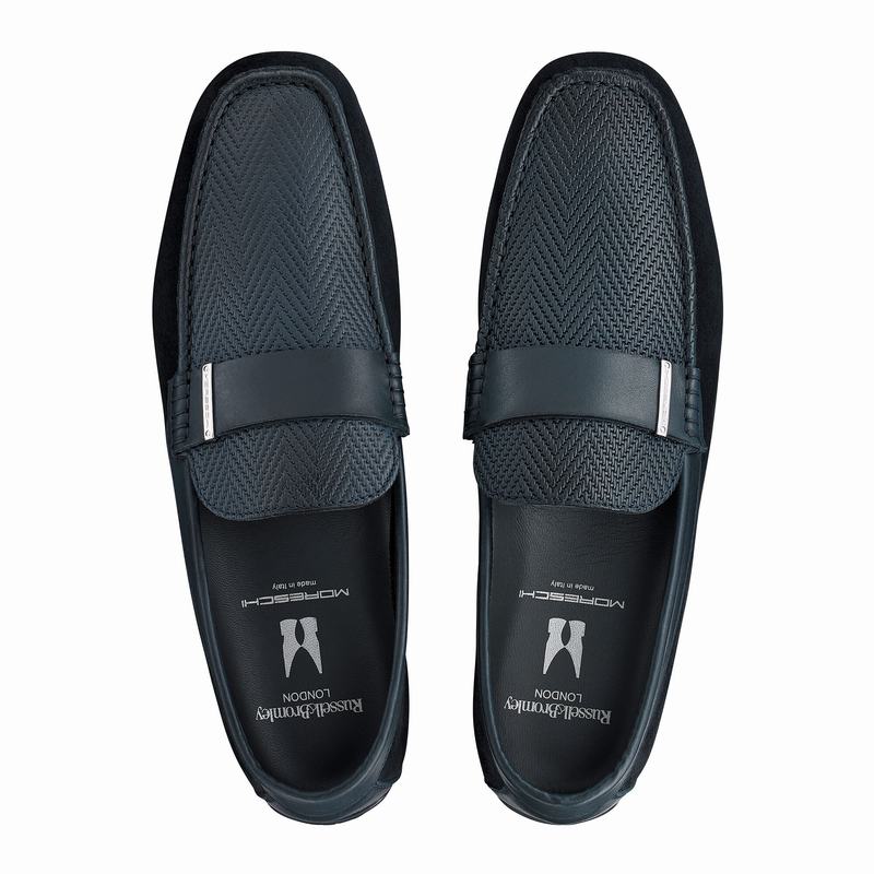 Mokasyny Russell And Bromley Yoga Męskie Niebieskie | PDZ9462TY