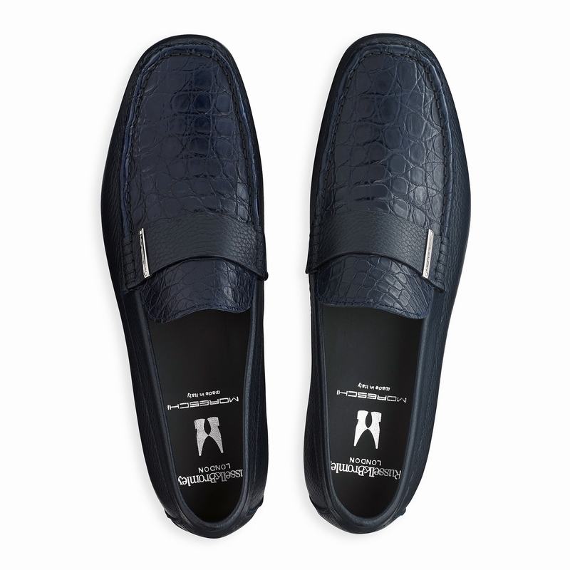 Mokasyny Russell And Bromley Yoga Męskie Niebieskie | PVR2235VL