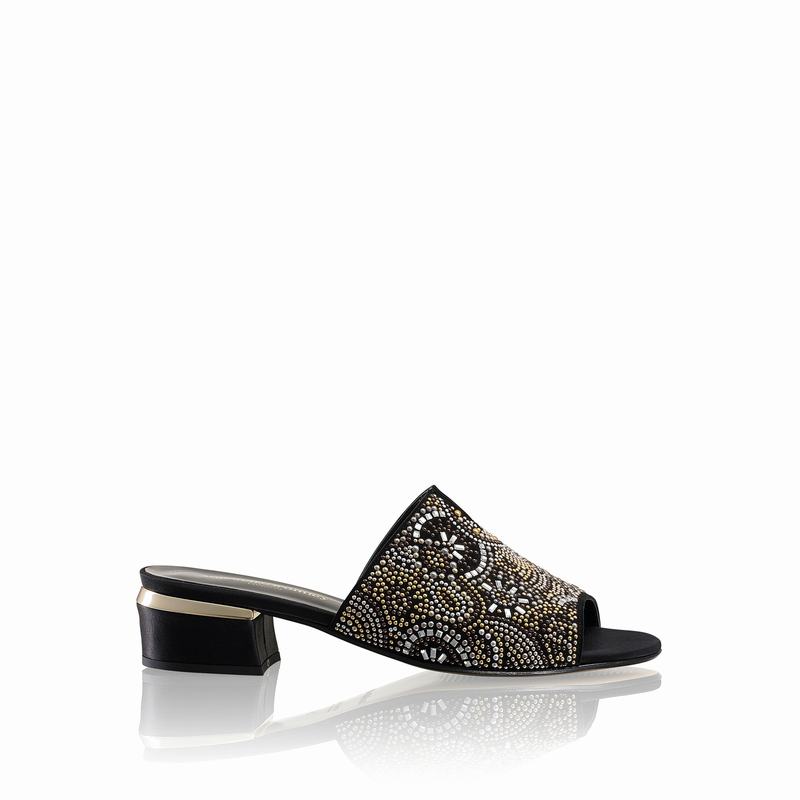 Mules Buty Russell And Bromley Beady Damskie Czarne | CCQ6358ED