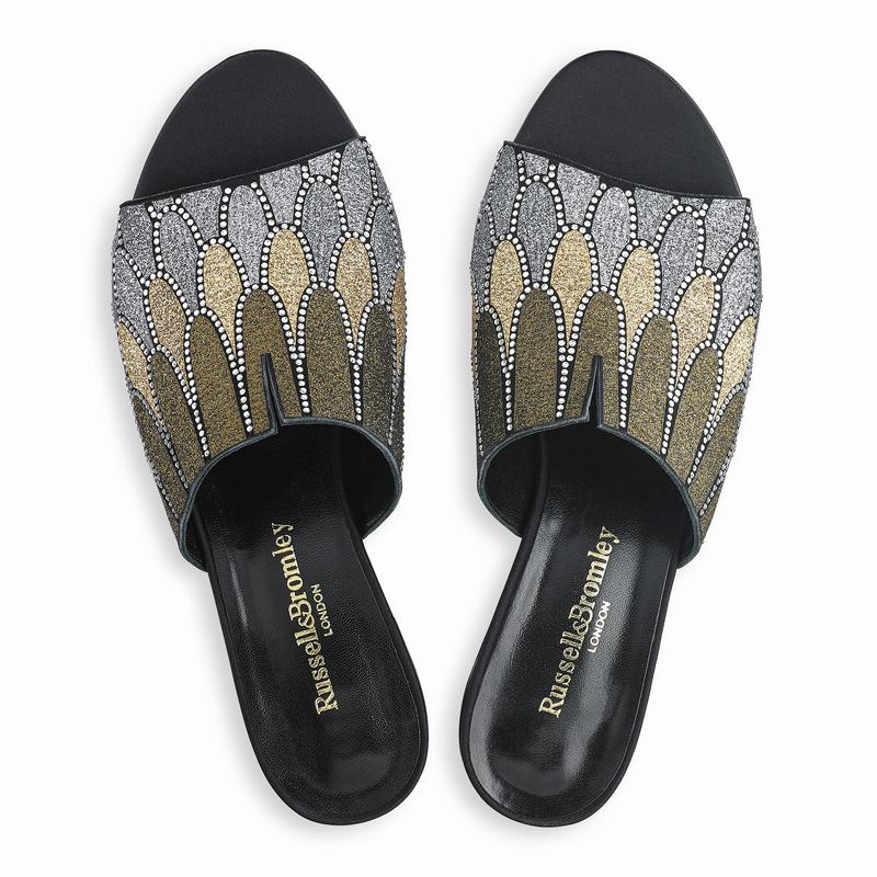 Mules Buty Russell And Bromley Feathers Damskie Metallic | RXI7196WW