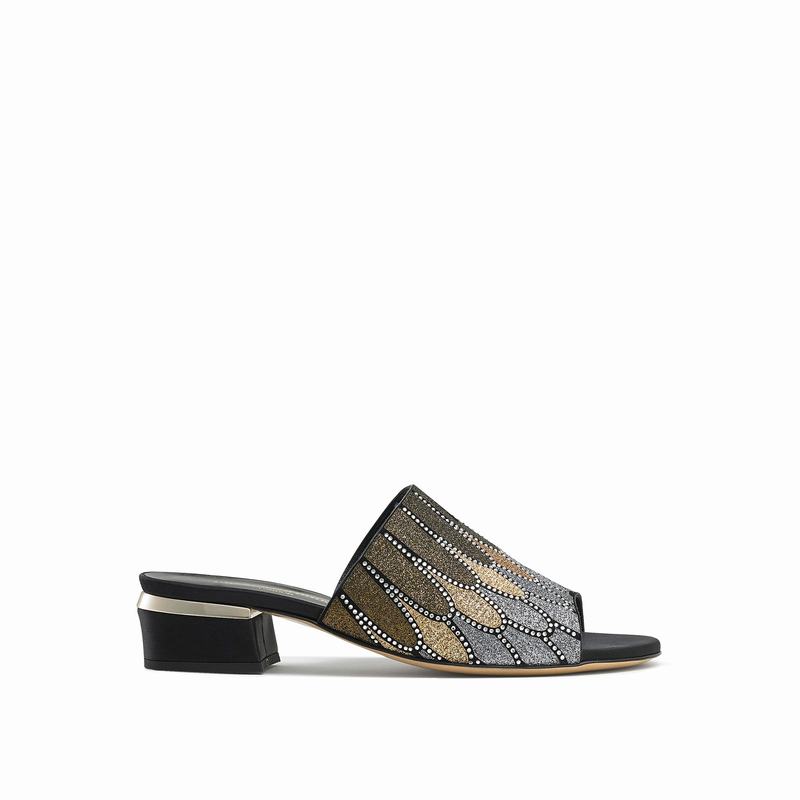 Mules Buty Russell And Bromley Feathers Damskie Metallic | RXI7196WW