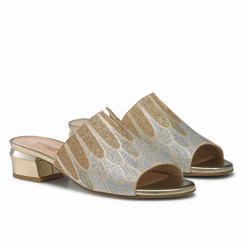 Mules Buty Russell And Bromley Feathers Damskie Złote | WUP5846FY