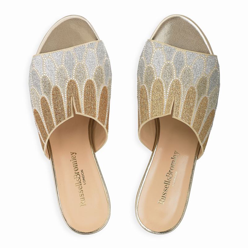 Mules Buty Russell And Bromley Feathers Damskie Złote | WUP5846FY